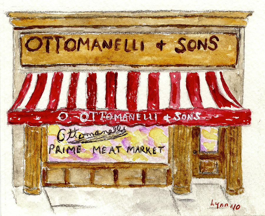 Ottomanelli and Sons on Bleecker Street Painting by Afinelyne
