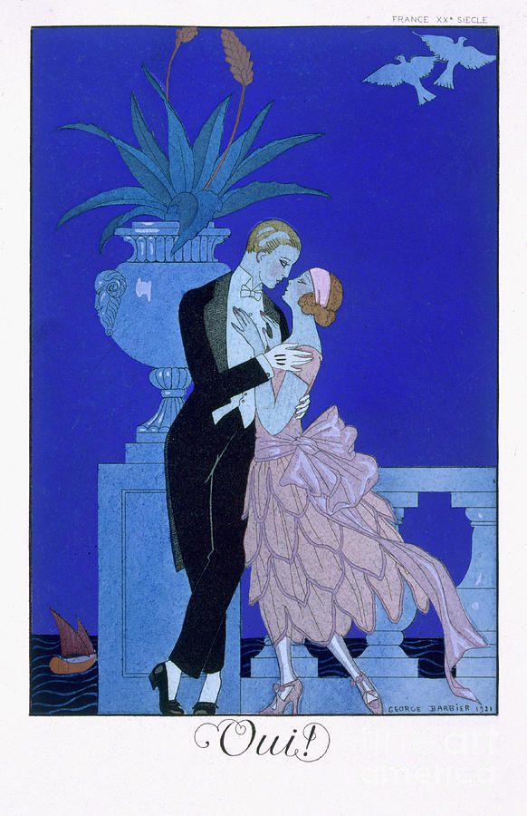 Oui Painting by Georges Barbier