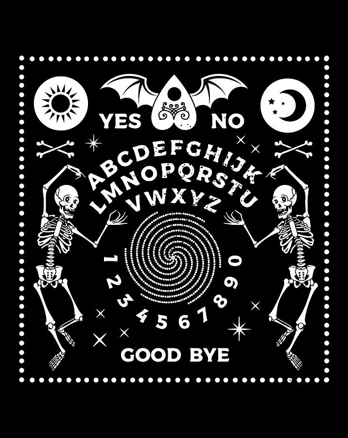 Ouija Board Horror Game Dancing Skeletons Halloween Art Digital Art by