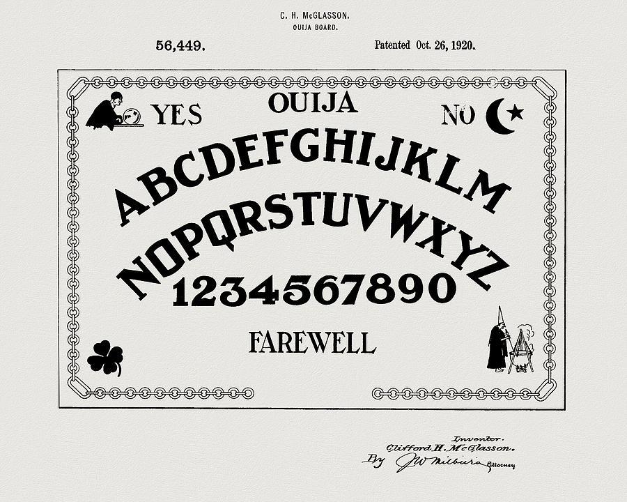 Ouija Board Patent Design Drawing by Dan Sproul