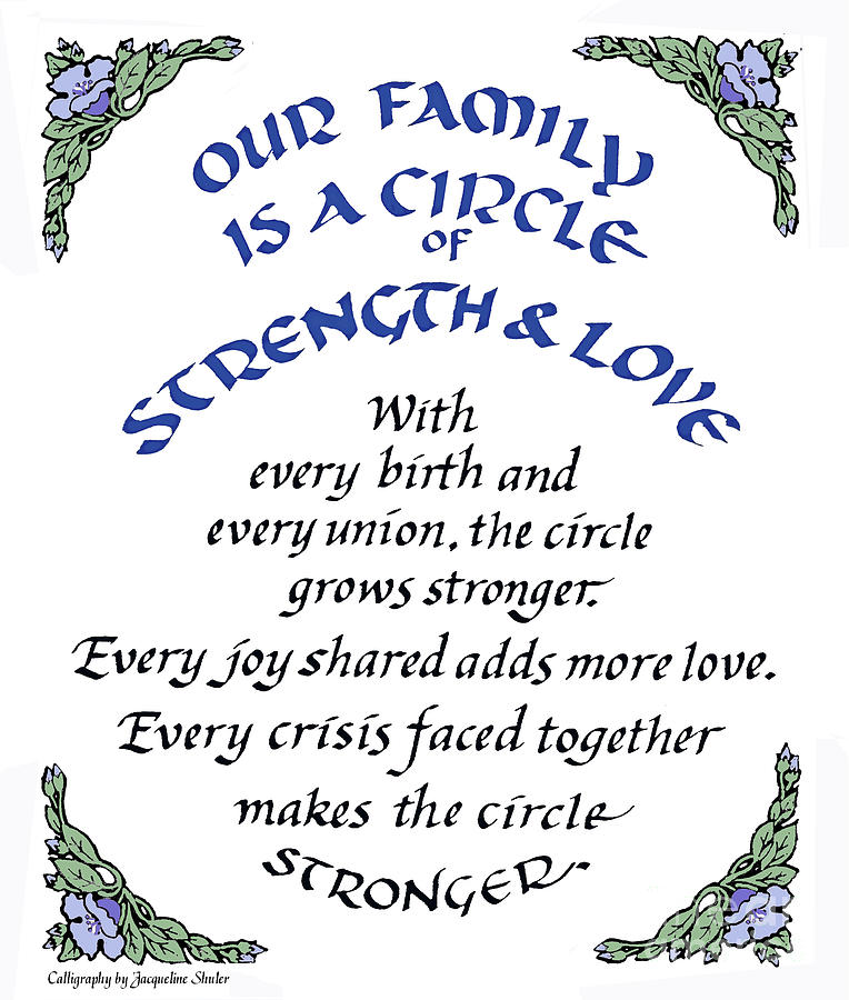Our Family is a Circle of Strength and Love Digital Art by Jacqueline Shuler