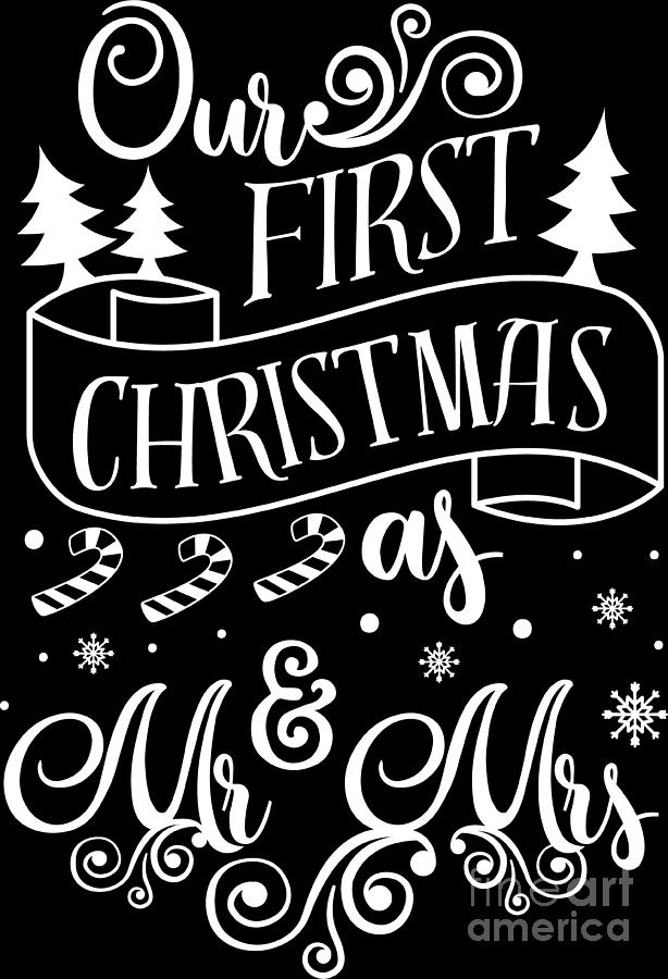 Our First Christmas Mr Mrs Xmas Santa Couple Gift Digital Art by Haselshirt | Fine Art America