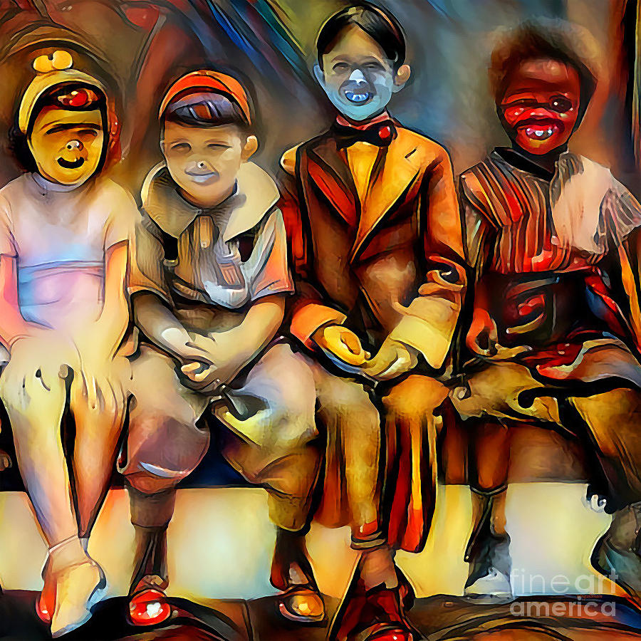 Our Gang The Little Rascals In Vibrant Abstract 20200423v2 square Photograph by Wingsdomain Art and Photography