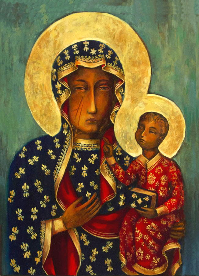 Our Lady Of Czestochowa Black Madonna By Jasna Gora Shrine Drawing