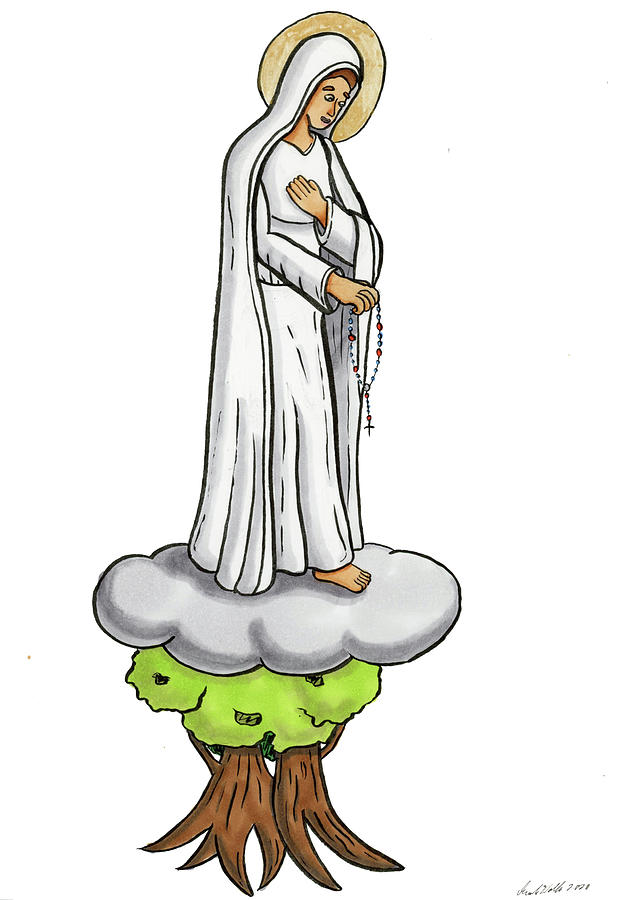 Our Lady of Fatima Drawing by Frank Wolfs Pixels