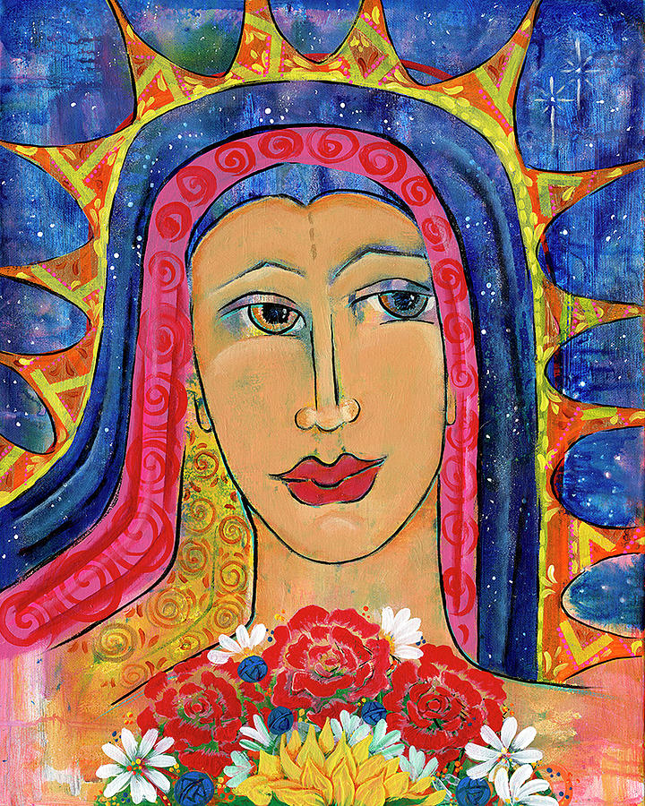 Our Lady of Flowering Earth Painting by Mary Ann Matthys - Fine Art America