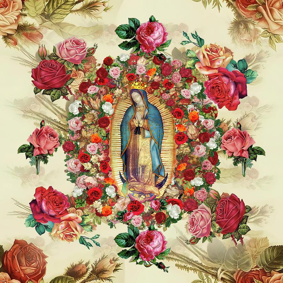 Our Lady of Guadalue Rose Potpourri Mixed Media by Mixed Media Art