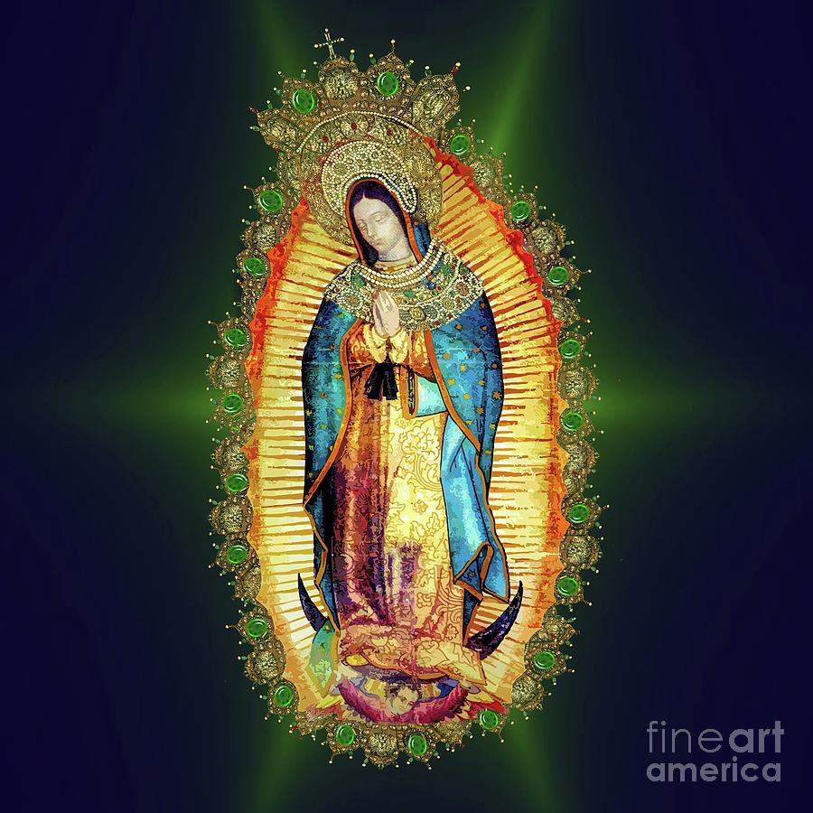Our Lady of Guadalupe Mexican Virgin Mary Aztec Mexico Mixed Media ...