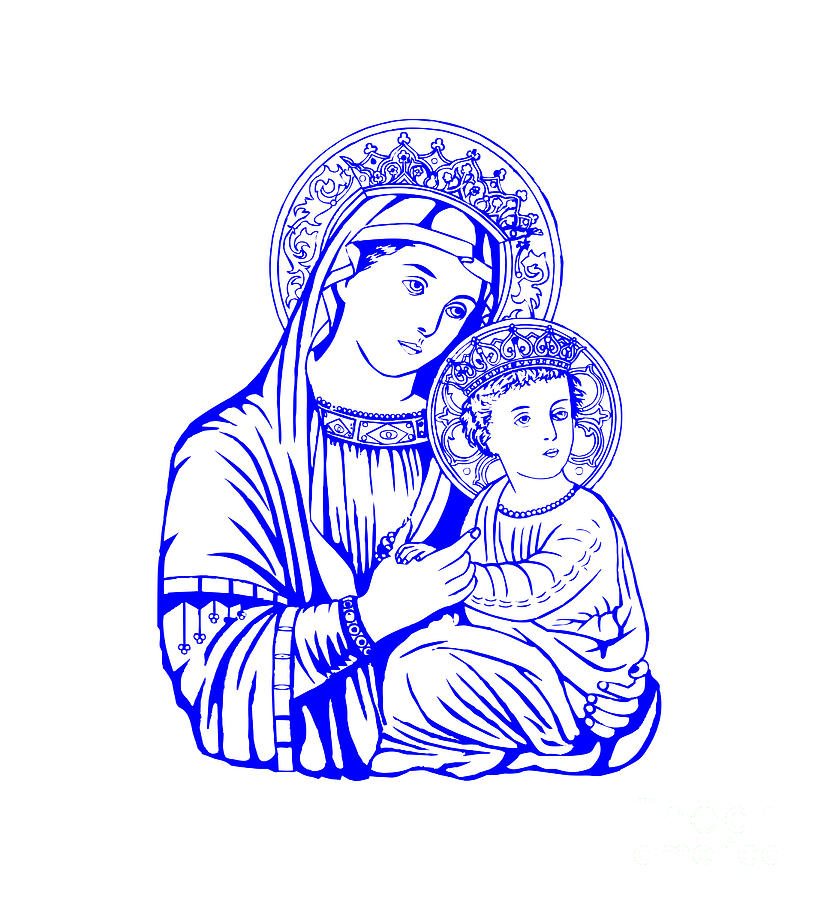 Our Lady of Perpetual Help and Baby Jesus Digital Art by Rose Santuci-Sofranko