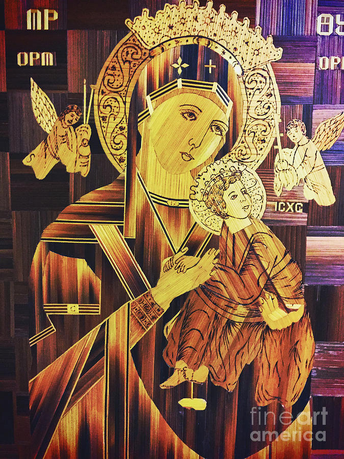 Our Lady Of Perpetual Help Wooden Plaque Photograph