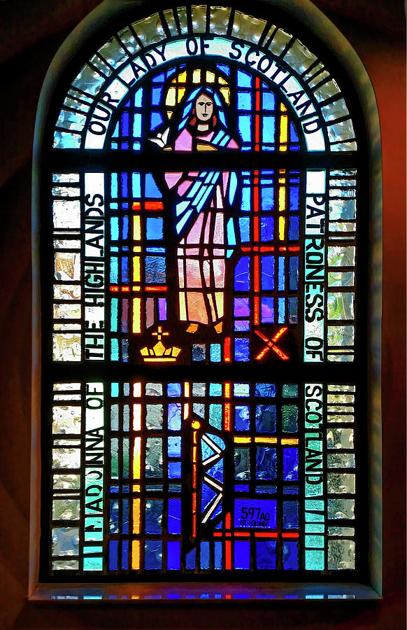Our Lady of Scotland Window Photograph by Sally Weigand
