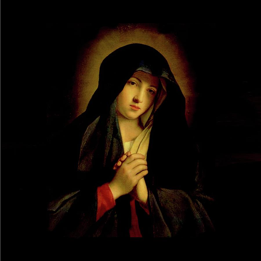 Our Lady of Sorrows Virgin Mary Mixed Media by Battista Sassoferrato