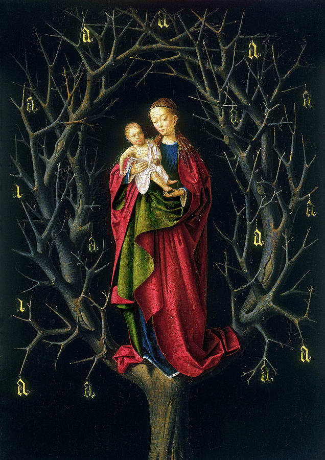 Petrus Christus Painting - Our Lady of the Barren Tree by Petrus Christus