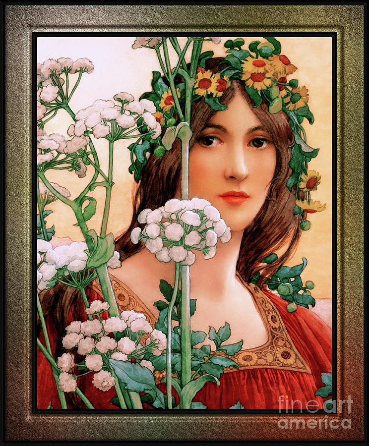 Our Lady of the Cow Parsley by Elisabeth Sonrel Vintage Artwork Painting by Rolando Burbon