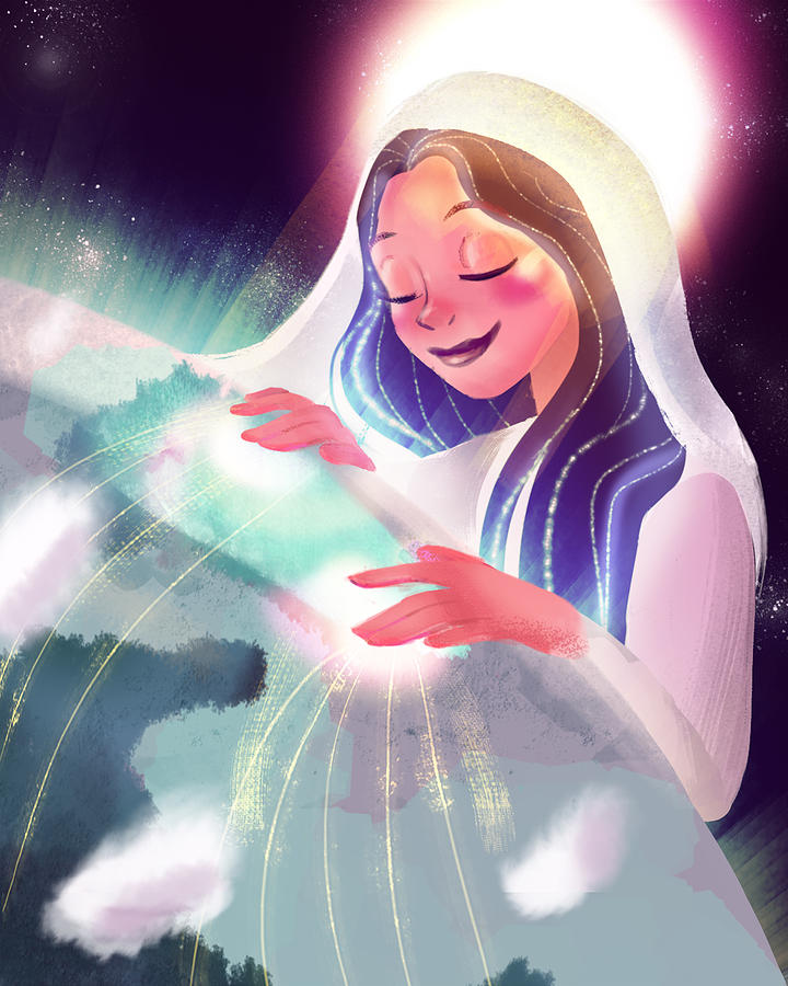 Our Lady, Queen of the Universe Digital Art by Amy Rodriguez - Pixels