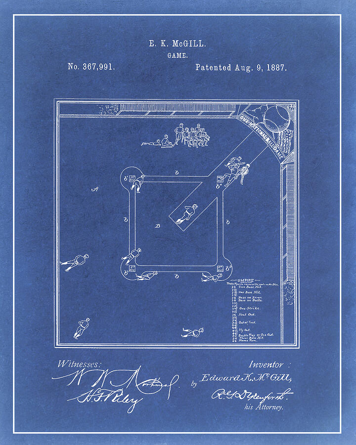 Our National Ball Game Vintage Patent Blueprint Drawing by Dale Kincaid Our National Ball Game Vintage Patent Blueprint Drawing by Dale Kincaid