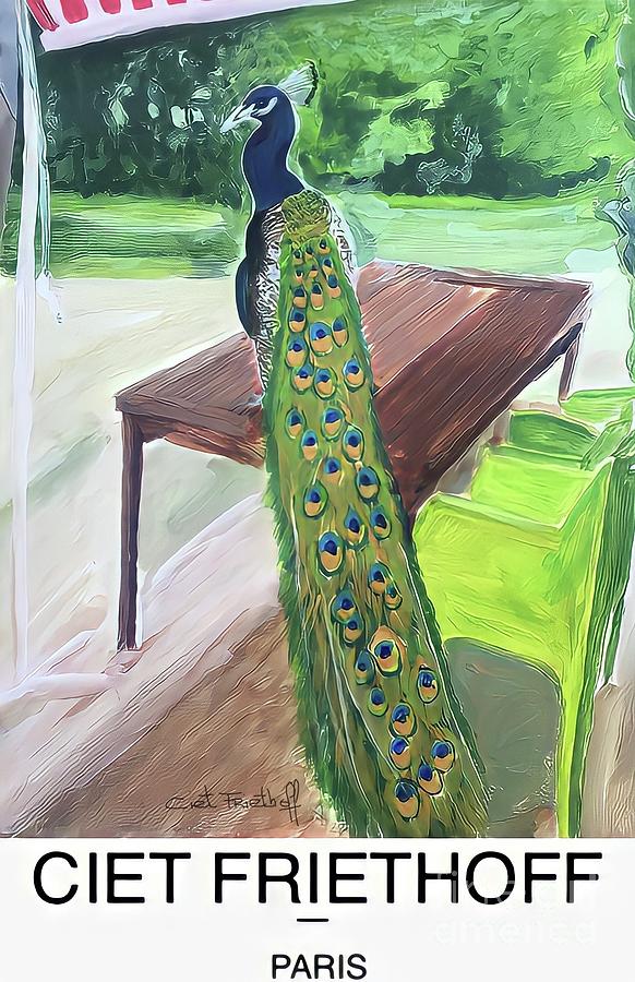 Our Peacock on the table Mixed Media by Ciet Friethoff