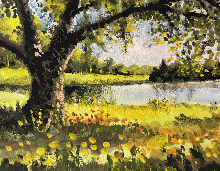 Our Picnic Place Painting by Larry Whitler Our Picnic Place Painting by Larry Whitler