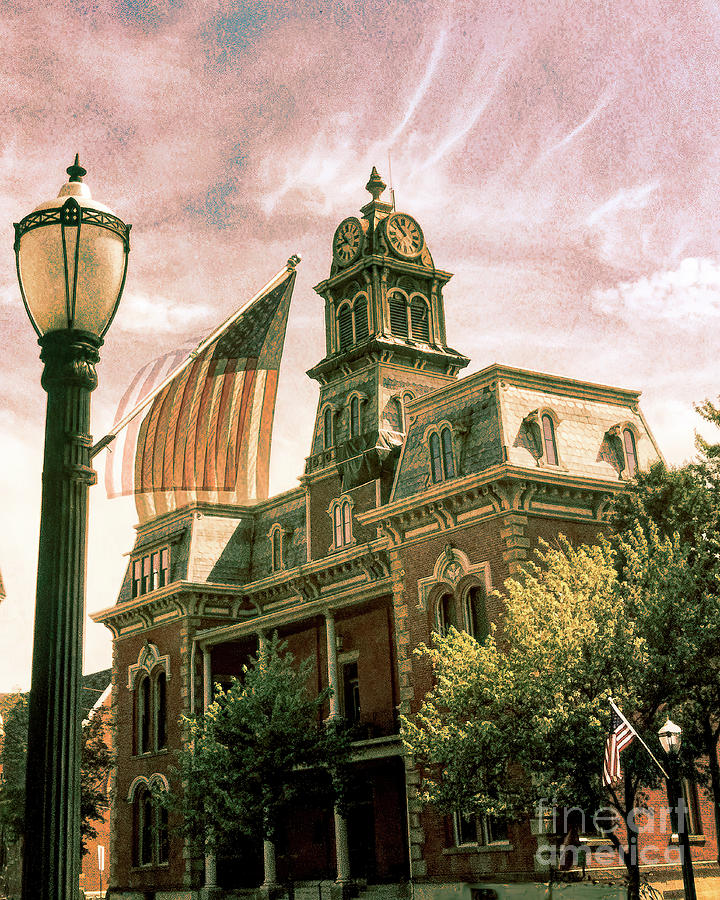 Our town Medina County Courthouse Impressionism Photograph by Robert ...