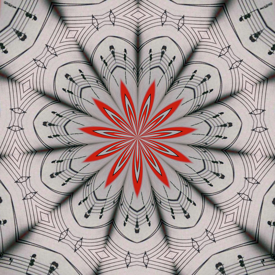 Our Tune Abstract Sheet Music Floral Mandala Digital Art by Taiche Acrylic Art