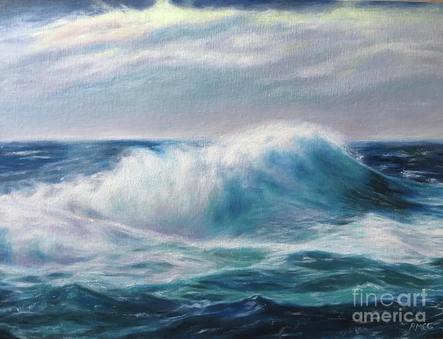 Beach Painting - Out at Sea by Rose Mary Gates