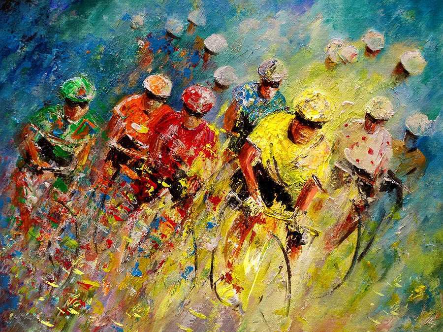 Sports Painting - Out In Front by Miki De Goodaboom