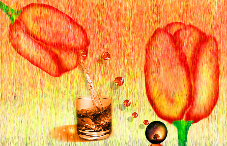 Out Of A Tulip Digital Art