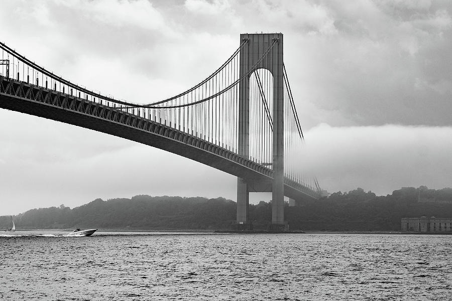 Out of the fog Verrazano Bridge New York Photograph by Eugene Nikiforov