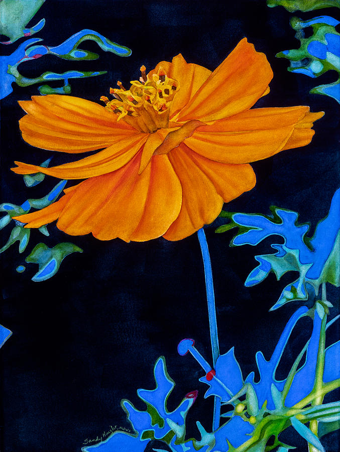 Poppy Painting - Out of the NIght by Sandy Haight