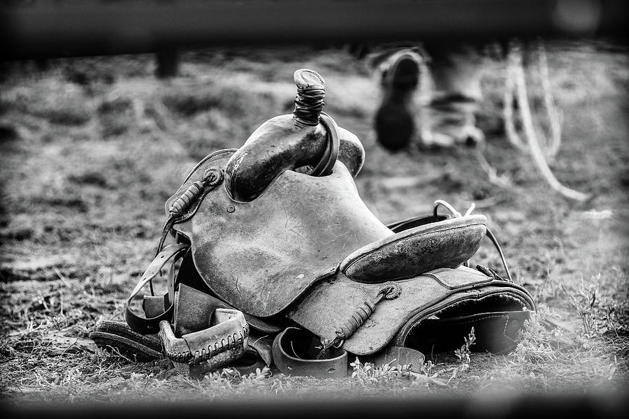 Saddle Photograph - Out of the Saddle by Kamie Stephen Saddle Photograph - Out of the Saddle by Kamie Stephen