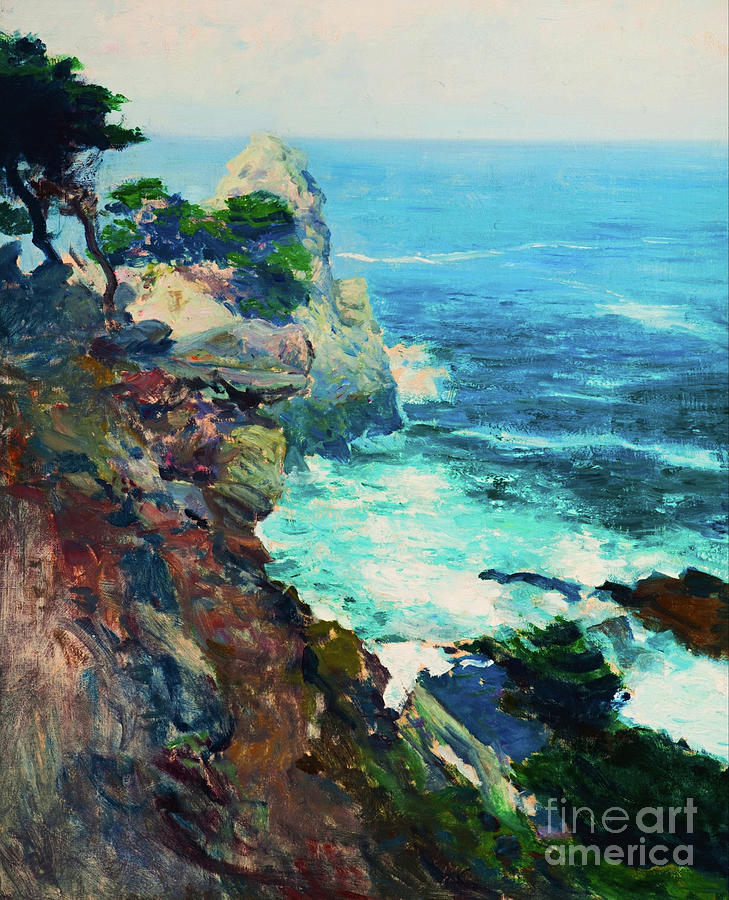 Out to Sea Point Lobos Painting by Peter Ogden
