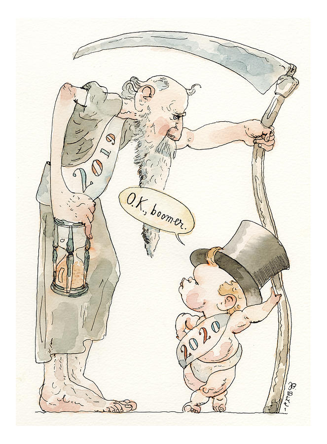 Out with the Auld Painting by Barry Blitt