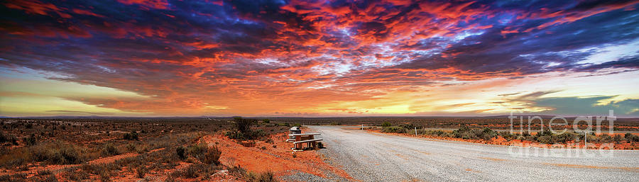 Outback Australia Desert Panorama Sunset by Kaye Menner Photograph by Kaye Menner