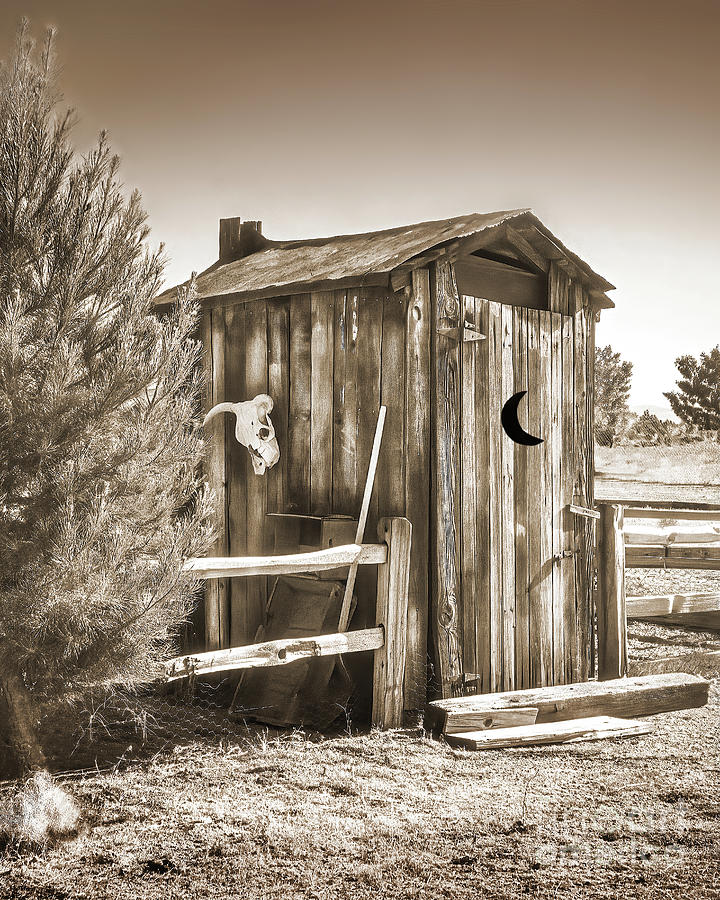 Outback Outhouse, Sepia Photograph by Don Schimmel