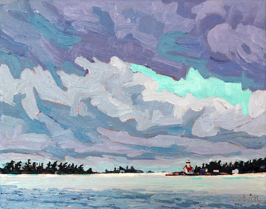Outbound from Snug Harbour Painting by Phil Chadwick
