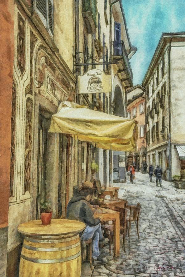 Outdoor  Cafe In Bellinzona Painting