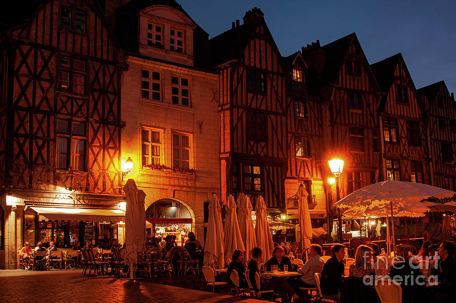 Outdoor Eating Place Plumereau in Tours Photograph by Bob Phillips