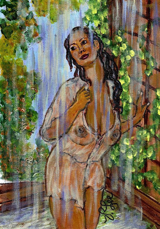 Outdoor Shower for Shari Painting by VLee Watson