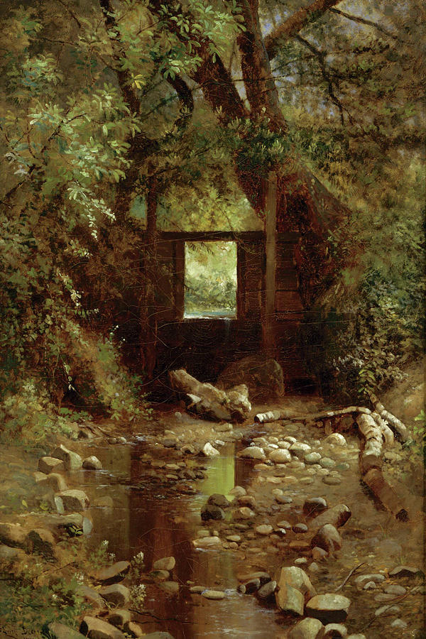 Outdoor Study on Strawberry Creek Painting by Edwin Deakin Outdoor Study on Strawberry Creek Painting by Edwin Deakin