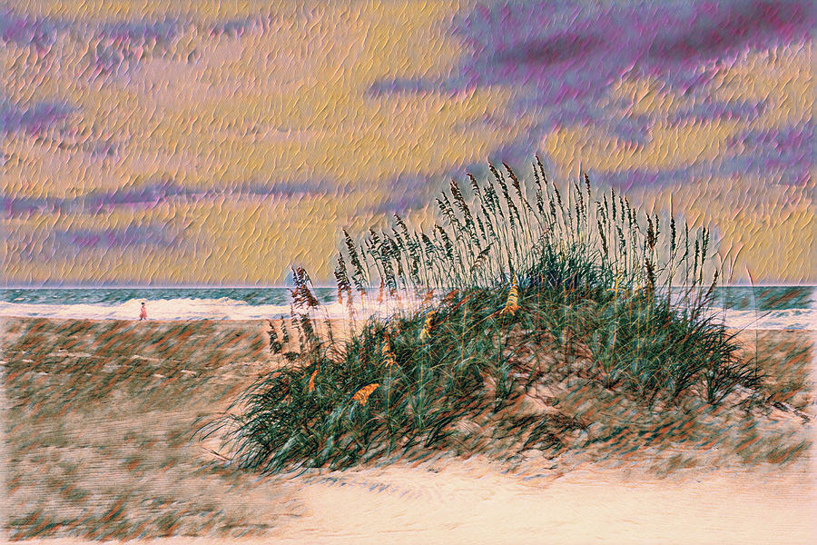 Outer Banks A Stroll on the Beach ai Photograph by Dan Carmichael