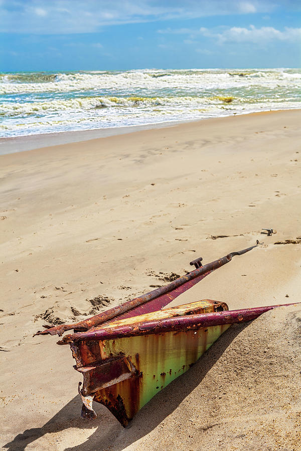 Outer Banks Beach Pea Island Boat Photograph by Dan Carmichael