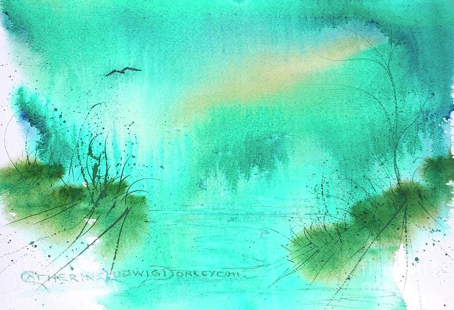 Misty Morning Abstract -- Watercolor Painting by Catherine Ludwig Donleycott