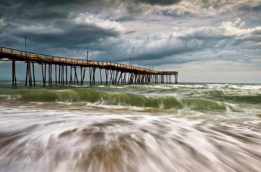 Outer Banks NC Avon Pier Cape Hatteras - Fortitude Photograph by Dave Allen