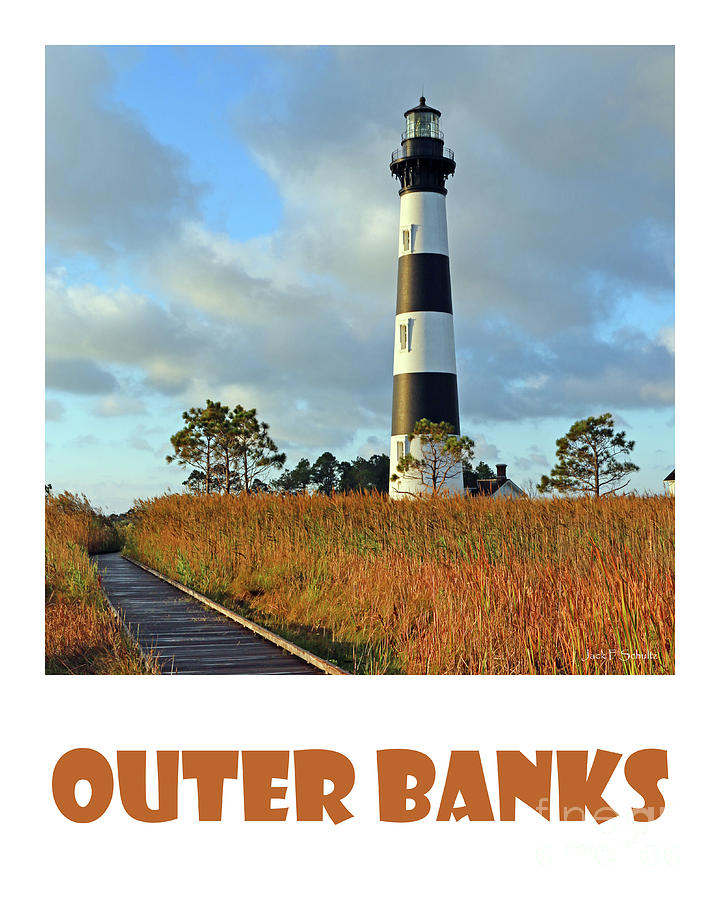 Lighthouse Photograph - Outer Banks Poster 3093 by Jack Schultz