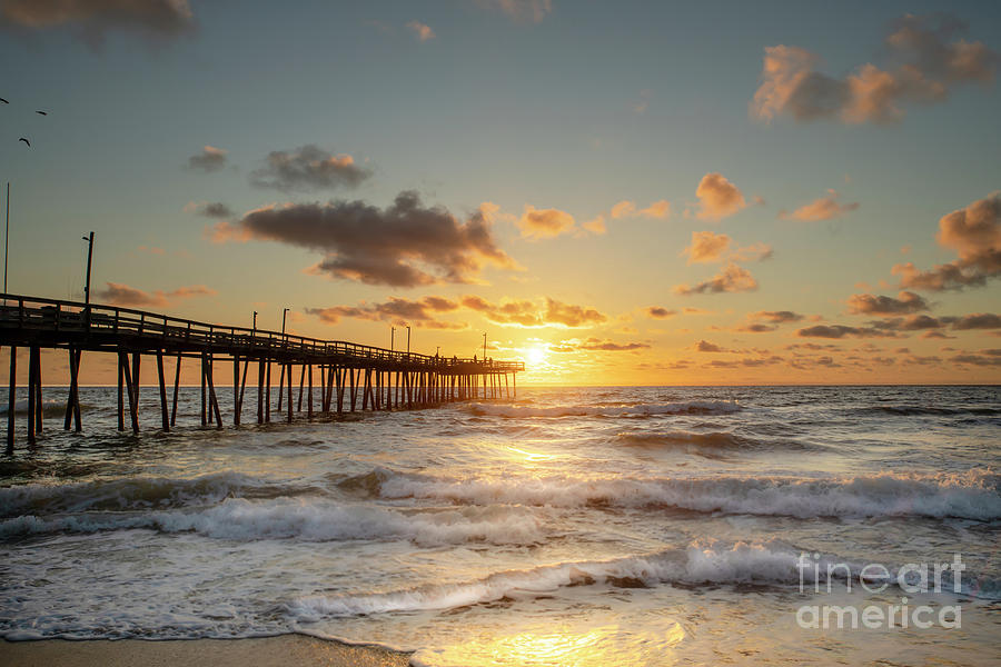 Outer Banks Sunrise with Crashing Waves Photograph by Kevin Jacot - Pixels