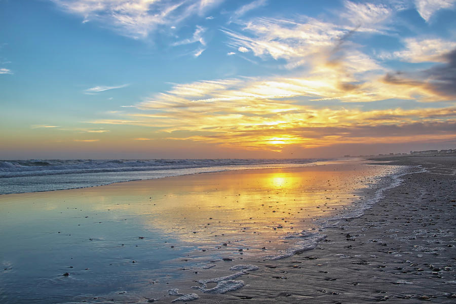 Outer Banks Sunset at Atlantic Beach NC Photograph by Bob Decker
