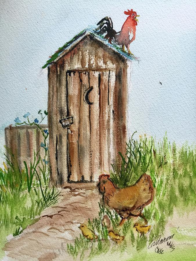Outhouse Alarm Clock Painting by Charme Curtin
