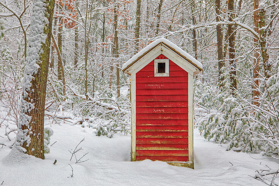 Outhouse behind The Little Red Schoolhouse Photograph by Juergen Roth