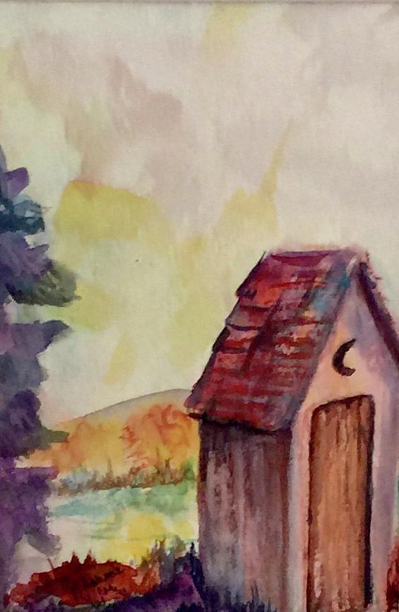 Outhouse by the Lake Painting by Charme Curtin