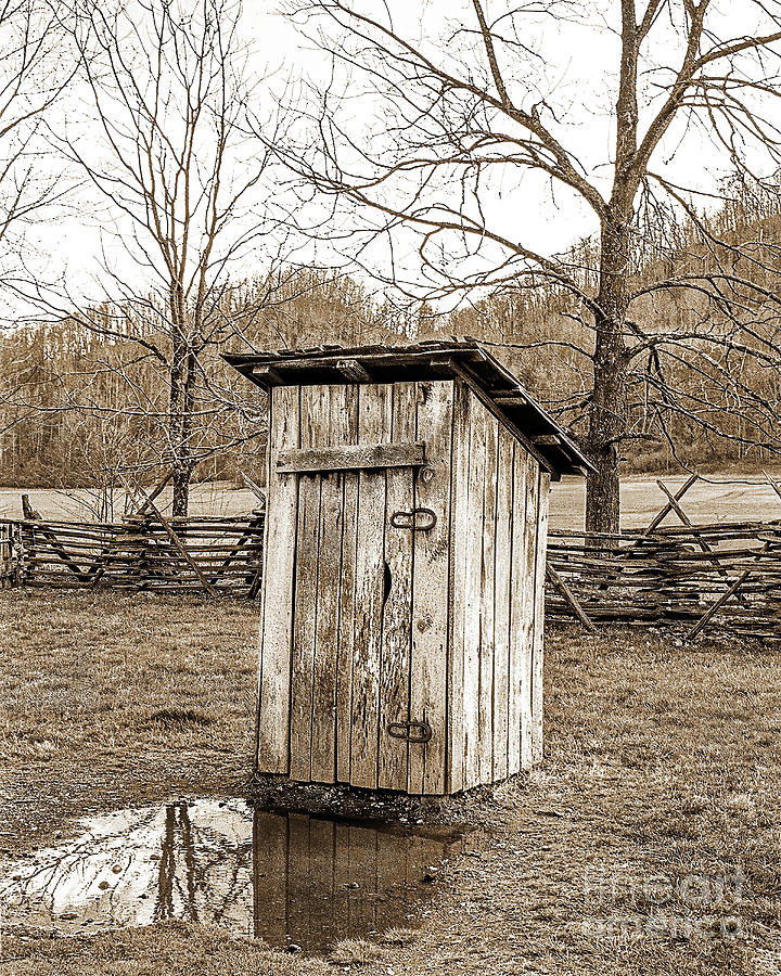 Outhouse Sepia, Great Smokey Mountains National Park, Kentucky Photograph by Don Schimmel